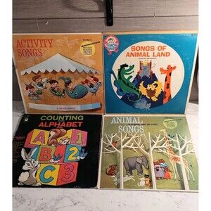 Vintage My First Golden Record Library Vol 4 & 11  Children's Music Alblums 1962